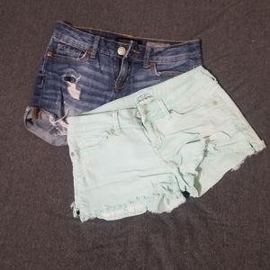Two Pairs Aeropostale Jean Shorts Size 00